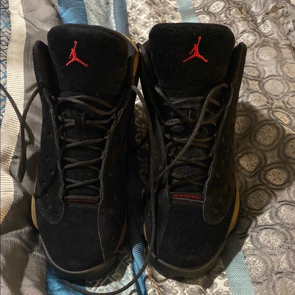 Jordan Black and Red Basketball Sneakers